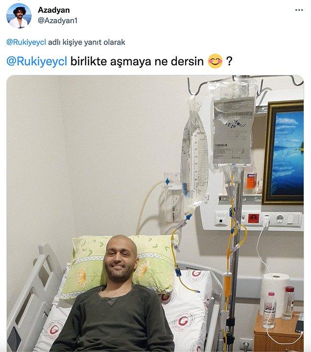 Bu güzel paylaşımın ardından kanserle mücadele eden diğer kullanıcılar da Rukiye'ye kendi fotoğraflarını paylaşarak destek verdi.