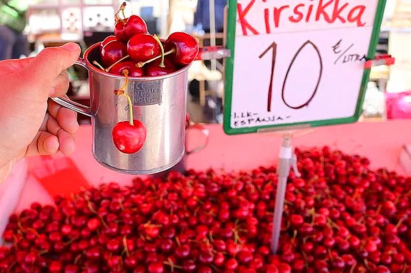 5. Finlandiya'da meyve, sebze ve her türlü şey litre ile ölçülüyor.