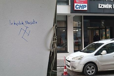 CHP İzmir İl Binasına Saldırı: Duvara 'Gamalı Haç' Çizdiler