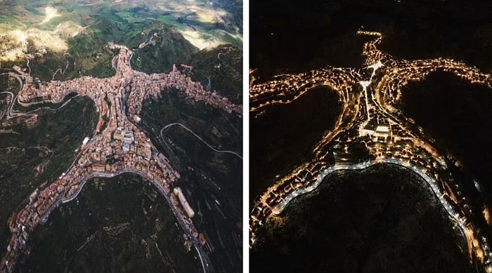 Фотограф в Италии обнаружил, что его деревня имеет форму человека