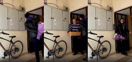 Yakalandınız! Kız Arkadaşına Çiçekle Sürpriz Yapmak İsteyen Adama Asıl Sürprizi Kızın Babası Yapıyor
