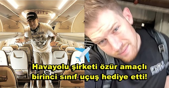 Şansın Böylesi! 2 Metre Boyuyla Normal Uçak Koltuğuna Sığamadığı İçin Atılan Adam Birinci Sınıfa Yükseltildi