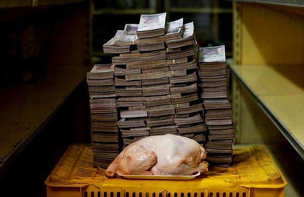8. Venezuela'da 2.5 kiloluk tavuk almak için ihtiyacınız olan para miktarı: