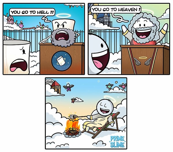 13. "Ты попадаешь в ад! А ты попадаешь в рай!"