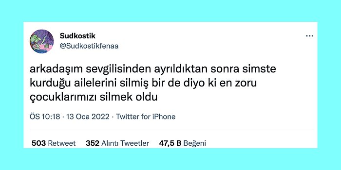 Boşa Okuyorum Perilerinden Ayrılık Sonrası Sevgilinin Sims Ailesini Silenlere Son 24 Saatin Viral Tweetleri