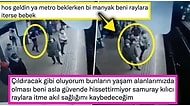 Metro Bekleyen Kadını Arkasından Gelerek Bir Anda Raylara İten Adamın Görüntüleri Kanımızı Dondurdu!