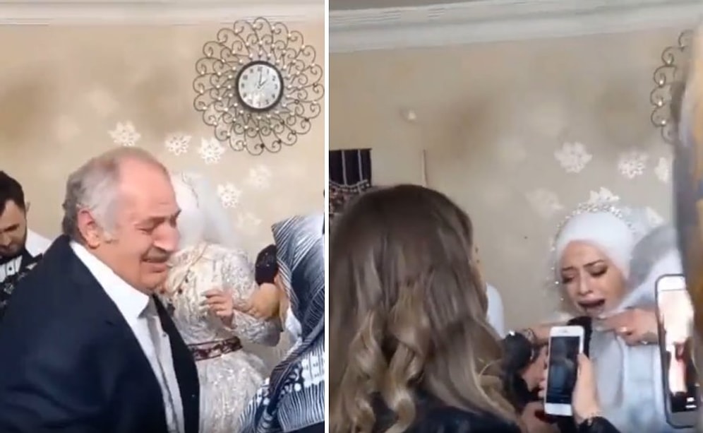 Evleneceği İçin Ailesi ile Birlikte Ağlayan Gelin ve O Anları Kaydeden İnsanların Gündem Olan Anları