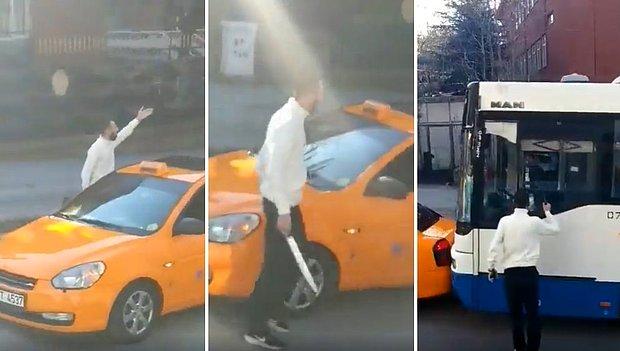 Ankara'nın Ortasında Elinde Palayla EGO Şoförünü Tehdit Eden Taksici: 'Evine El Bombası Atmazsam Adam Değilim'