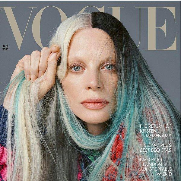 İngiliz Vogue dergisinin Ocak ayı kapağında da 57 yaşındaki Kristen McMenamy yer alıyor.