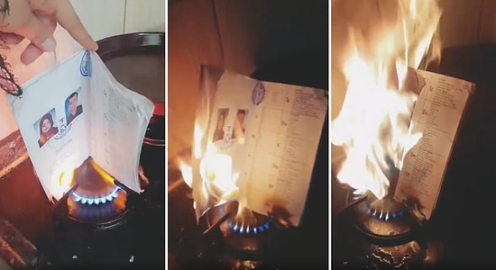 Boşandığı Eşiyle Olan Evlilik Cüzdanını Mutfak Ocağında Yakan Kadının 'Ben Ne İzledim Az Önce' Dedirten Anları