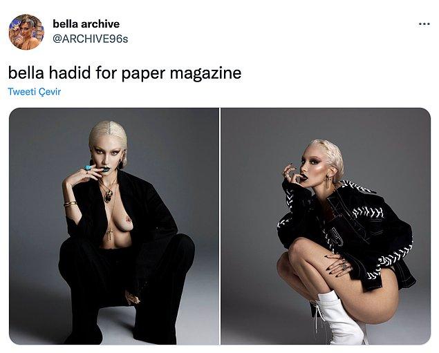 Geçtiğimiz günlerde Twitter'da bir hesap Bella'nın 2016 yılında Paper dergisi için verdiği pozları paylaştı.