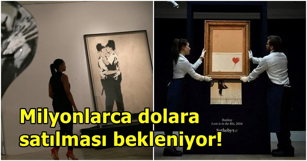 Şarkıcı Robbie Williams'ın Koleksiyonunda Bulunan Üç Banksy Eseri Açık Arttırma ile Satılacak