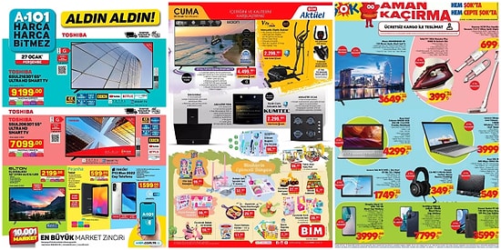 İndirim Günleri Başlıyor: 24 - 30 Ocak Haftasında A101, BİM ve ŞOK Aktüel Ürünler Listesinde Neler Var?