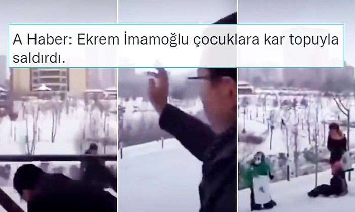 Yağız Adlı Bir Çocuğa Kar Topu Atan İmamoğlu'nun Görüntülerine Gelen Mizah Dolu Yorumlar