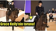 Grace Kelly'nin Torunu Charlotte Casiraghi, Chanel Haute Couture Defilesine Atıyla Çıktı, Yer Yerinden Oynadı!