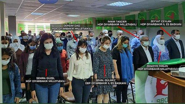 Fotoğrafta 4 HDP'li milletvekili Semra Güzel, Dersim Dağ, Remziye Tosun, İmam Taşçıer'in de yer aldığı görüldü.