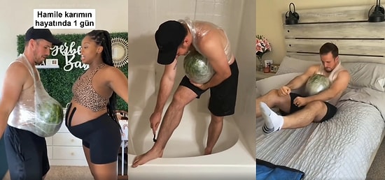 Karnına Karpuz Bağlayıp Hamile Eşini Anlamaya Çalışan Adamın Girdiği Birbirinden Komik Haller