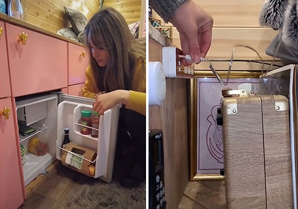 Эйми также снабдила себя тоннами шкафов и зарядной станцией.