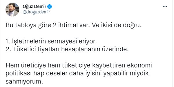 Hem üretici hem tüketici kaybediyor