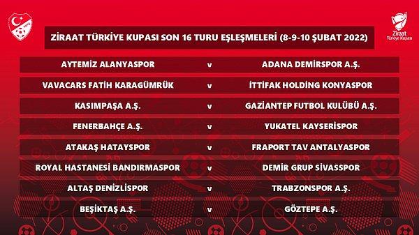 Ziraat Türkiye Kupası Günün Programı