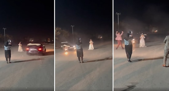 Evlendiği Kadının Etrafında Arabayla Drift Atıp Lastik Yakan Hızlı ve Öfkeli Damat