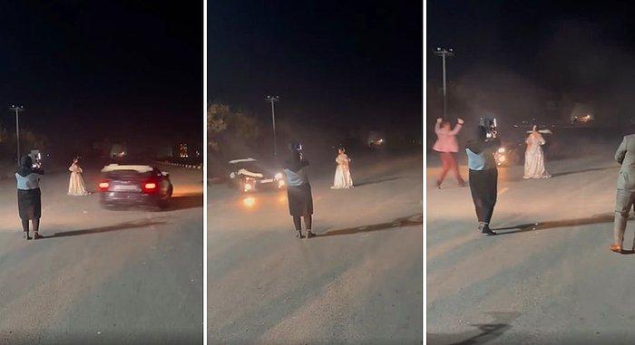 Evlendiği Kadının Etrafında Arabayla Drift Atıp Lastik Yakan Hızlı ve Öfkeli Damat