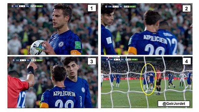 Bu görselde de penaltı kullanılması için her şey hazır hale geliyor ve Palmeiras’lı oyuncular penaltı noktasından uzaklaşıyor. Bu görselde de penaltı kullanılması için her şey hazır hale geliyor ve Palmeiras’lı oyuncular penaltı noktasından uzaklaşıyor.