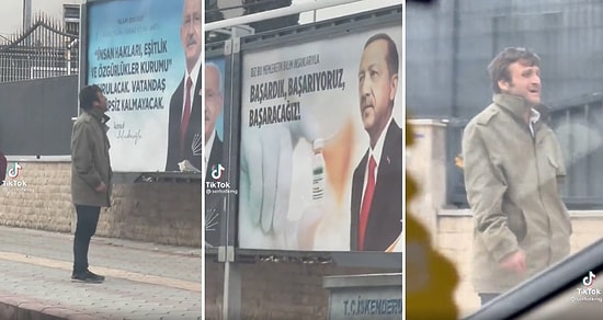 Cumhurbaşkanı Erdoğan'ın Bilboard Fotoğrafına İsyan Ettiği İddia Edilen Vatandaş