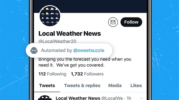 Twitter'ın yeni özelliği deprem uyarıları, haber takibi, Kovid-19 verileri gibi çeşitli konularda otomatik paylaşımlar yapmak için oluşturulan hesapları kapsıyor. Bu özellikle Twitter, iyi ve kötü botları ayırıyor.