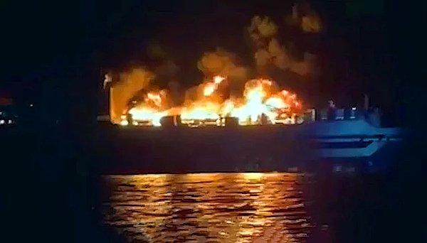 6. Yunanistan'da yangın çıkan feribotta bir Türk vatandaşa ulaşılamadığı bildirildi.
