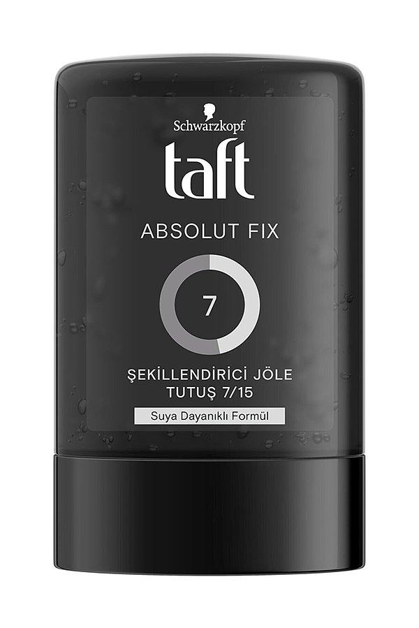 12. Taft Absolut Fix saç jölesi, suya dayanıklı formülüyle 72 saate kadar kalıcı tutuş sağlıyor.