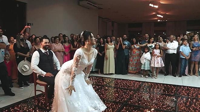 Düğünde Sandalyeye Oturttuğu Damada Twerk Yapan Gelinin Sosyal Medyada Viral Olan Görüntüleri