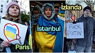 Tüm Dünya Tek Yürek! Dört Bir Yanda Düzenlenen Ukrayna'ya Destek Gösterilerinden Kareler