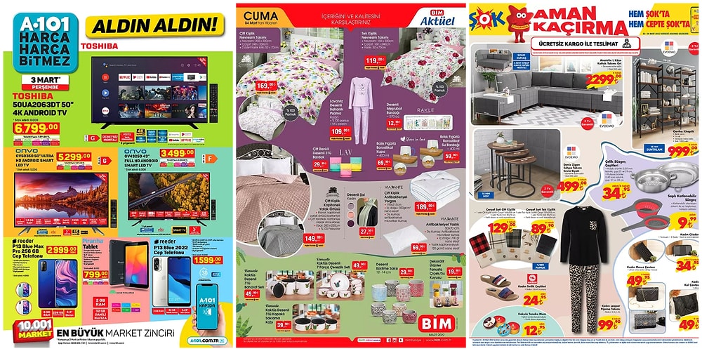 İndirim Günleri Başlıyor: 28 Şubat - 6 Mart Haftasında A101, BİM ve ŞOK Aktüel Ürünler Listesinde Neler Var?
