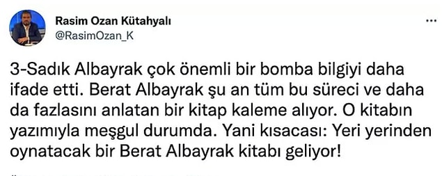 Ve bir kitap hazırlığında olduğunu iddia etmişti.