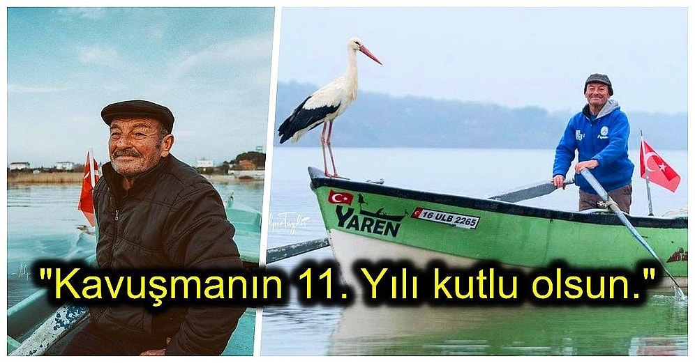 Çok Yaşasınlar! Her Yıl Buluşan Adem Amca ve Yaren Leylek Bu Bahar da Bir Araya Gelerek 11. Yıllarını Kutladı