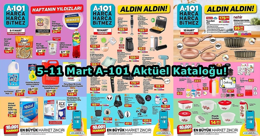 A101 Aktüel Kataloğu (5-11 Mart): A-101'de Bu Hafta Neler Var? Hangi Ürünler İndirimde? 10 Mart Ürünleri...