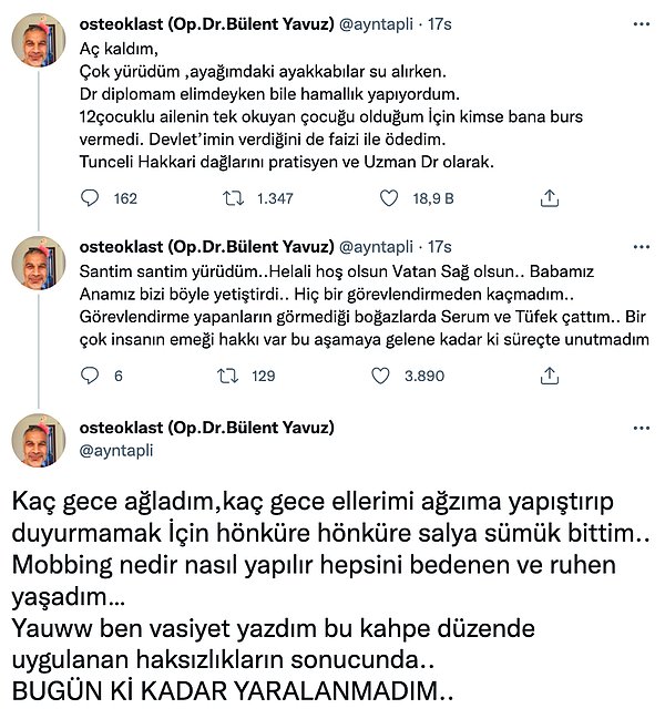 Yaşadığı zorlukları anlatan bir hekim.