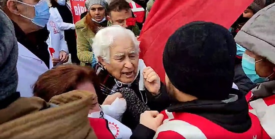 14 Mart Tıp Bayramı'nda Taksim Cumhuriyet Anıtı'na Çelenk Bırakmak İsteyen 80 Yaşındaki Doktor Darp Edildi