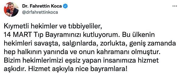 10. Bugün Tıp Bayramı Haftası nedeniyle Taksim Meydanı'nda açıklama yapmak isteyen doktorlara polis müdahalesi gerçekleşti. Müdahalenin gerçekleştiği sırada Sağlık Bakanı Fahrettin Koca'nın Twitter'dan yaptığı paylaşımlar tepkilere neden oldu.