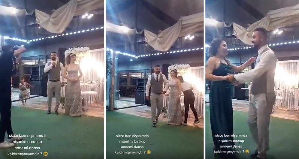 Nişanda Nişanlısının Uzattığı Eli Tutmayıp Annesini Dansa Kaldıran Adam