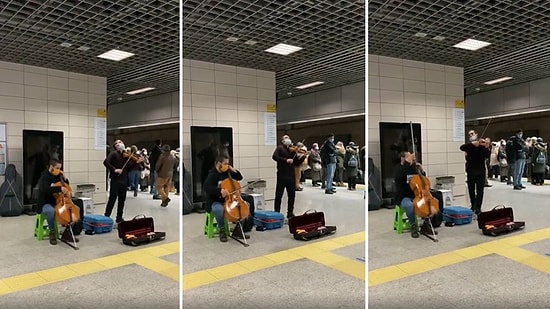 Marmaray Durağında Bekleyen İnsanlara Ludovico Einaudi'den 'Experience'ı Çalan Gençlerin Muhteşem Anları