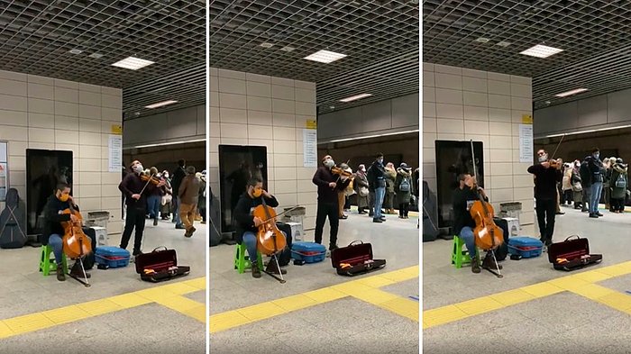 Marmaray Durağında Bekleyen İnsanlara Ludovico Einaudi'den 'Experience'ı Çalan Gençlerin Muhteşem Anları