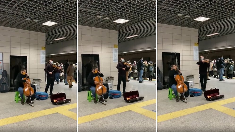 Marmaray Durağında Bekleyen İnsanlara Ludovico Einaudi'den 'Experience'ı Çalan Gençlerin Muhteşem Anları
