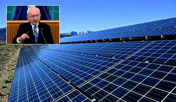 CHP Genel Başkanı Kemal Kılıçdaroğlu da daha önce birden fazla açıklamasında güneş panellerinden elektirik üretimine değinmişti.