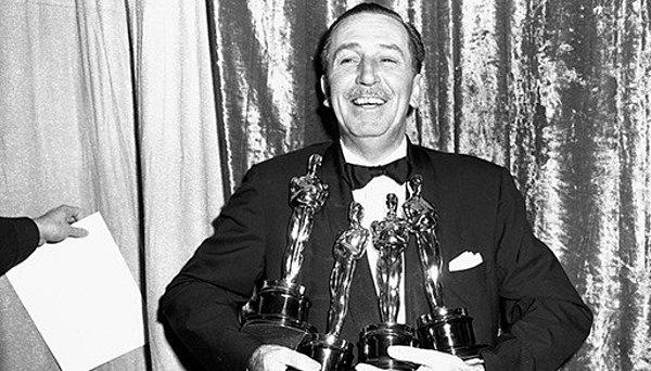 13. Şu ana kadar Oscar'ın rekortmeni 26 kez ödül kazanan Walt Disney!