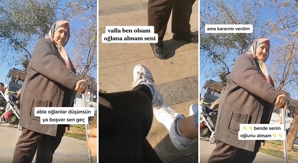 Bankta Oturan Genç Kıza Kıyafetinden Dolayı, 'Ben Olsam Oğlana Almam Seni' Diyen Teyze