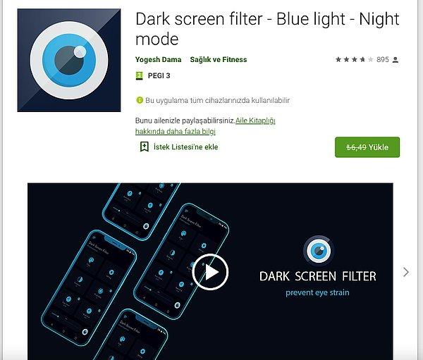 Dark screen filter - Blue light - Night mode
