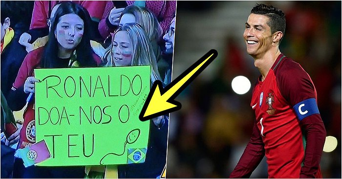 Her Şey Dünyanın Geleceği İçin! Cristiano Ronaldo'nun Spermlerini İsteyen Tribündeki İki Kadın Taraftar