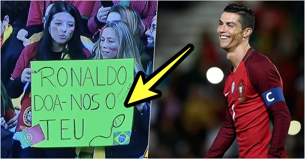 Her Şey Dünyanın Geleceği İçin! Cristiano Ronaldo'nun Spermlerini İsteyen Tribündeki İki Kadın Taraftar